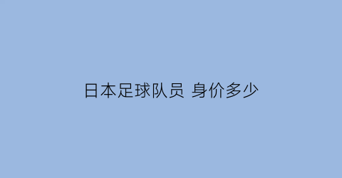 日本足球队员 身价多少